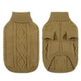 thumbnail image 4 of ZDM Small Dog Pullover Sweater, Cold Weather Cable Knitwear, Classic Turtleneck Thick Warm Clothes for Chihuahua, Bulldog, Dachshund, Pug (Peacock Blue, Small), 4 of 7