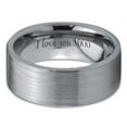 thumbnail image 2 of Tungsten I Love You 3000 Quote Engraved Band Ring 8mm Men Women Comfort Fit Gray Flat Cut Brushed Polished, 2 of 4