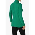 thumbnail image 4 of TheMogan Women's PLUS Essential Soft Jersey Ruched Turtle Neck Long Sleeve Slim Fit Top, 4 of 7