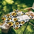 thumbnail image 4 of 36 x 36 inch Square Fitted Tablecloth with Elastic Edges Sunflower Cow Print Stretchy Fabric Folding Card Table Cover for Indoor Outdoor Patio Party Decor, 4 of 6