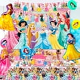 thumbnail image 4 of Princess Party Decorations, Princess Birthday Party Tableware & Decorations Set Including Princess Birthday Plates Napkins Tablecloth & Princess Cake Topper Banner etc, for Girls Kids, 4 of 8