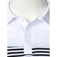 thumbnail image 5 of DYMADE Men Colorblock Short Sleeve Casual Polo Shirt Lapel T-shirt Top, 5 of 6