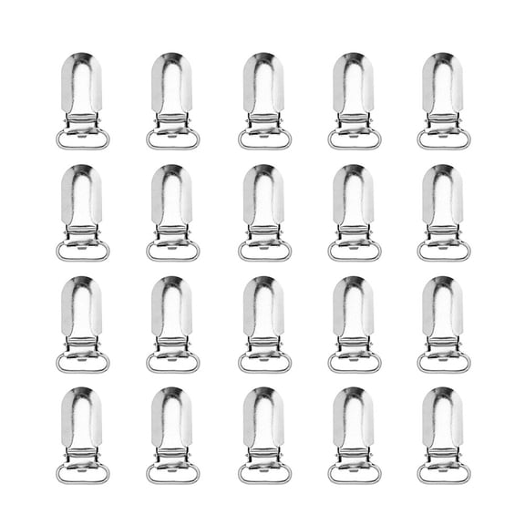 LOLIPPYY 50Pcs Durable White Metal Suspender Clips Iron Clips