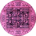 thumbnail image 1 of Ahgly Company Indoor Round Oriental Pink Industrial Area Rugs, 7' Round, 1 of 4