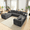 120.4”Gray, variant on 96" Modular Sectional Sofa, L-Shaped Cloud Couch with Deep Seats and Chaise, Upholstered Corduroy Boneless Couch for Living Room Small Space, No Need Assembly - Black
