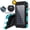 Blue, variant on 10000mAh Solar Power Bank, 5V 2A Fast Charge with Dual Flashlights & LED Light, Dual USB Ports Portable Backup Battery for iPhone Android Outdoor Travel