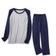 thumbnail image 1 of Conjunto de pantalón y blusa de manga larga con patchwork para hombre y mujer, 1 of 2