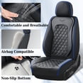 thumbnail image 4 of Coverado Car Seat Covers FullSet, Luxury Leather Front and Back Seat Protectors, Comfortable Auto Interior Cushions Universal Fit for Most Cars, SUVs and Trucks, Black&BlueLine, 4 of 8