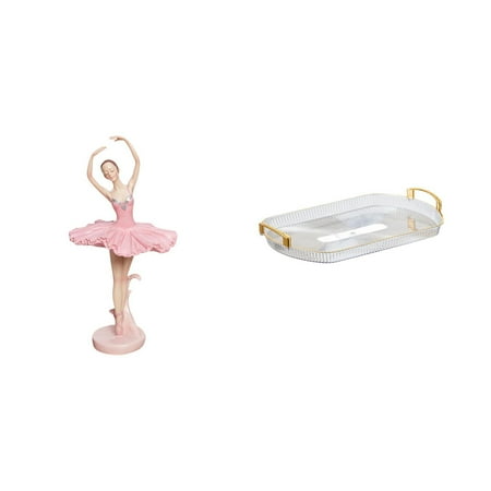 CoudarTitie Ballerina Figurine Resin Girl Sculpture Jewelry Storage Tray Novelty Souvenir Organizer for Office Study Room Bookshelf Bedroom Countertop