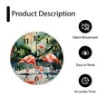 thumbnail image 4 of 12 Inch Wall Clock Battery Operated Silent Clock Decorative for Office, Kitchen, Outdoor, Living Room，Flamingo Bird Tropical Exotic Watercolor Palm Tree Leaves Amazing, 4 of 4