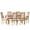 Natural Brown/Beige, variant on Noble House Fescue Fabric Upholstered Wood Expandable 7 Piece Dining Set, Gray and Black