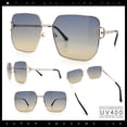 thumbnail image 2 of Womens Oversized Rectangle Butterfly Metal Rim Luxury Fashion Sunglasses Gold - Black Brown, 2 of 8