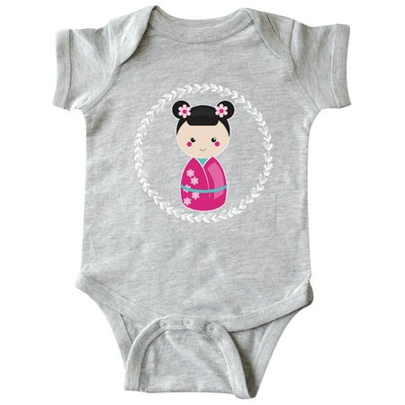 

Inktastic Girls Pink Kokeshi Doll Cute Gift Baby Girl Bodysuit