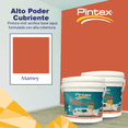 thumbnail image 2 of PINTEX Galon de Pintura para Pared Vinil-Acrílica | Fácil Aplicación, Alta Cobertura y Resistente a la Lluvia | Pintura Acrilica para Interiores Exteriores Mate | 3.8 L c/u | Color (MAMEY), 2 of 8