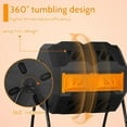 thumbnail image 3 of WYDK Composting Bins 43 Gallon Outdoor Tumbling Compost Bin Compost Tumbler Bucket Trash Can w/Dual Chamber Sliding Doors for Garden Patio,Orange Door, 3 of 14