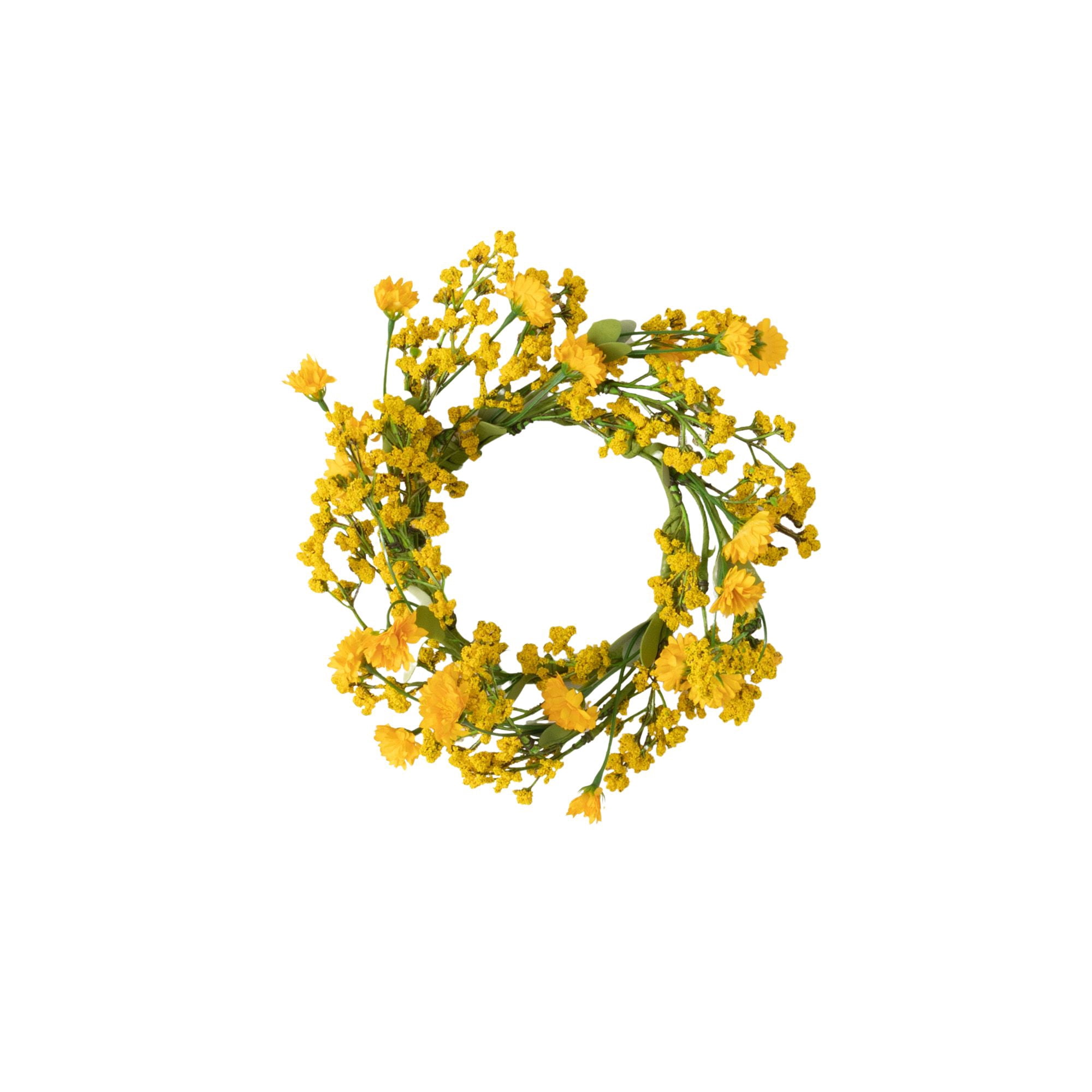 11"H Sullivans Yellow Wildflower Mini Wreath, Yellow