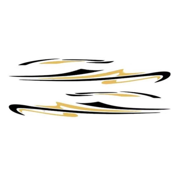 Paquete de 2 calcomanías autoadhesivas para carrocería de coche, autocaravanas universales, caravanas, decoración de vehículos, pegatina de Automoción decorativa y accesorios Amarillo negro Kenally VI017652-01