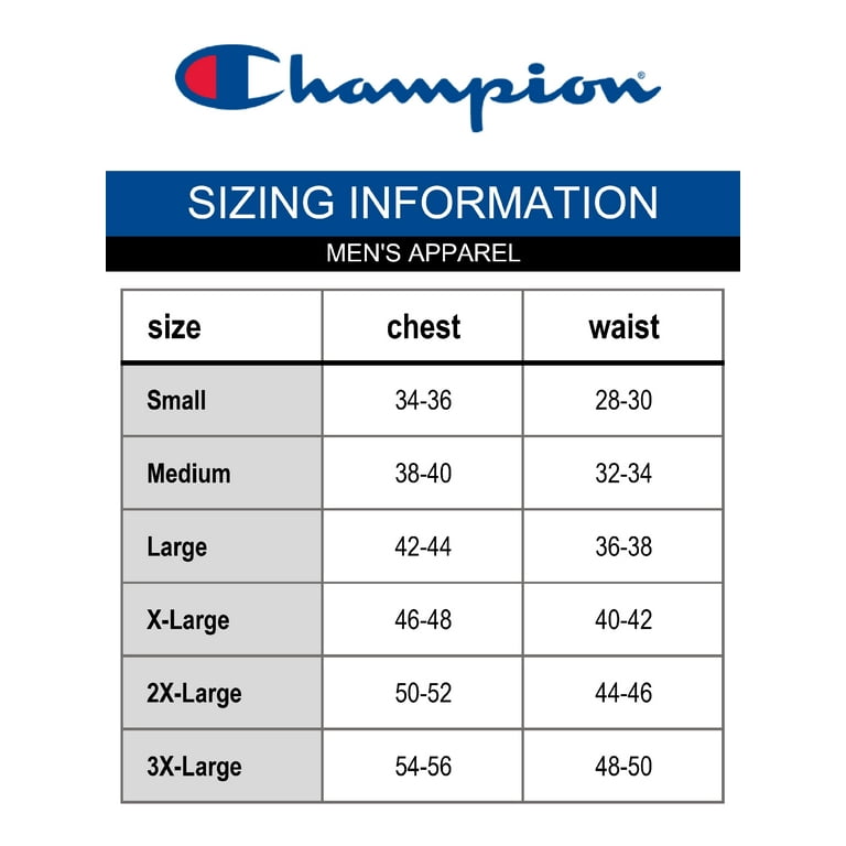 Champion sweatpants sizing 2025