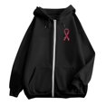 thumbnail image 4 of XIAONU Women'S Hoodies Breast Cancer Prevention Monthly Zipper Hooded Long Sleeve Pocket Drawstring Casual Fleece Sports Hoodie, 4 of 6