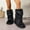 #163-Black, variant on Roncen Women's Chunky Sole Fleece Lined Knee High Winter Boots - Sweet & Cool Casual Thickened Height Increasing Warm Boots with Fashionable Low Heel Mid-Calf Design