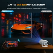 CAMPARK Mini Projector with WiFi and Bluetooth, Portable Projector Full HD 4K Support with Automatic Vertical Keystone Correction 270° Rotation Projector and Android 11.0 Smart Projector