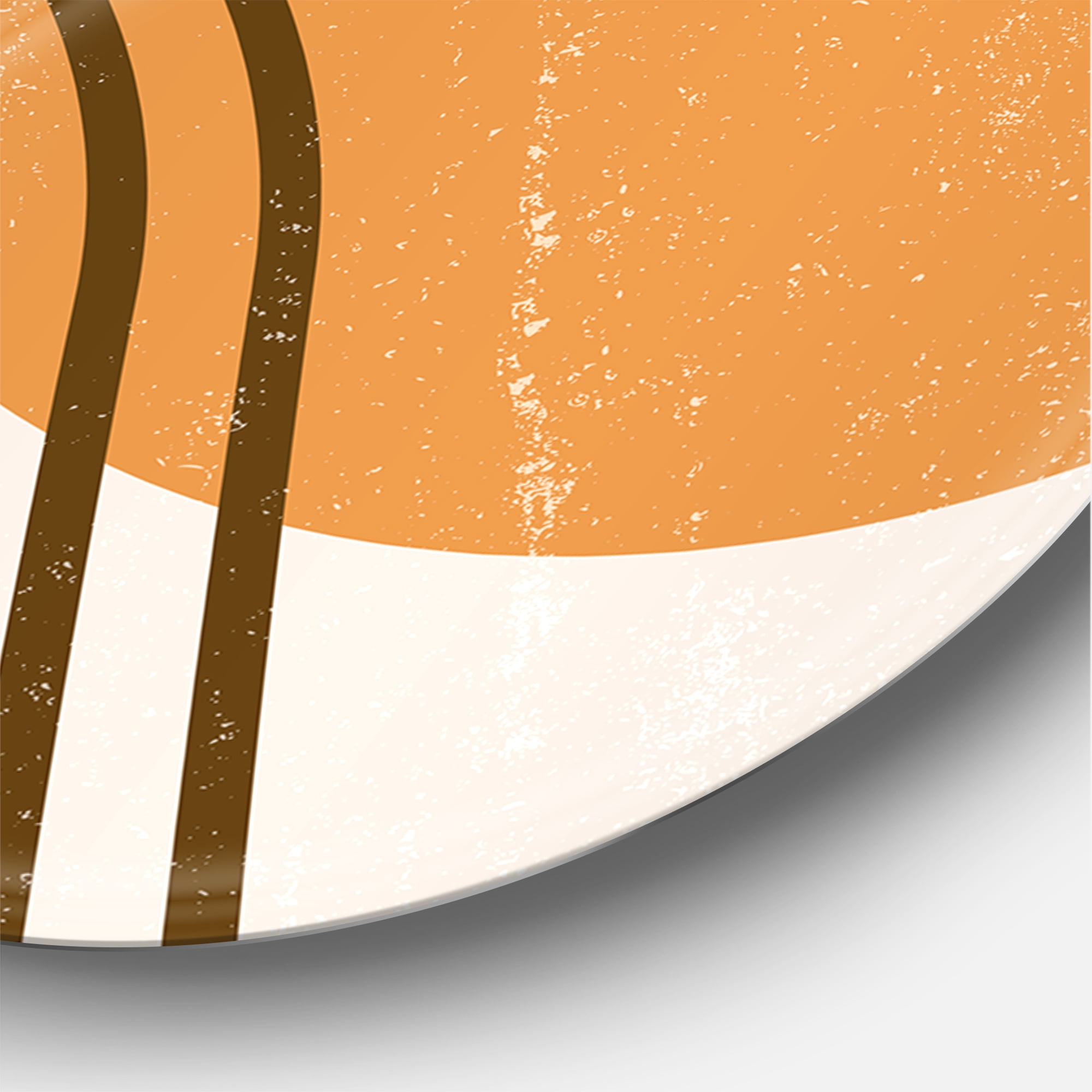 Designart 'Abstract Rainbow Moon and Sun In Earth Tones II' Modern Circle Metal Wall Art 23x23 - Disc of 23