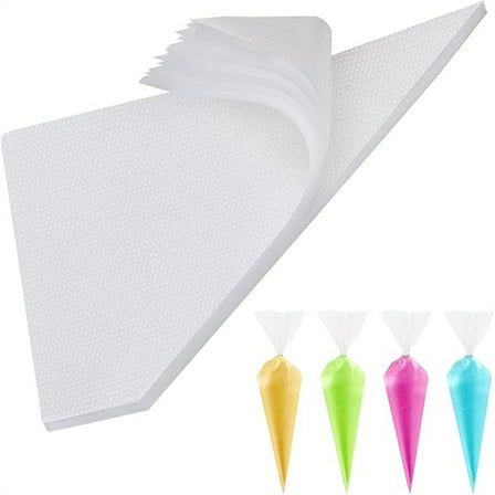 Disposable Mini Piping Bags 8 inch Pastry Bag Pastry Crimpers Small Piping Bags Disposable Pastry Bags For Cake Macarons Dessert D rations Cookies Baking Cupcakes (Clear, 100 Pcs)