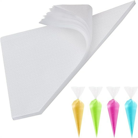 Disposable Mini Piping Bags 8 inch Pastry Bag Pastry Crimpers Small Piping Bags Disposable Pastry Bags For Cake Macarons Dessert D rations Cookies Baking Cupcakes (Clear, 100 Pcs)