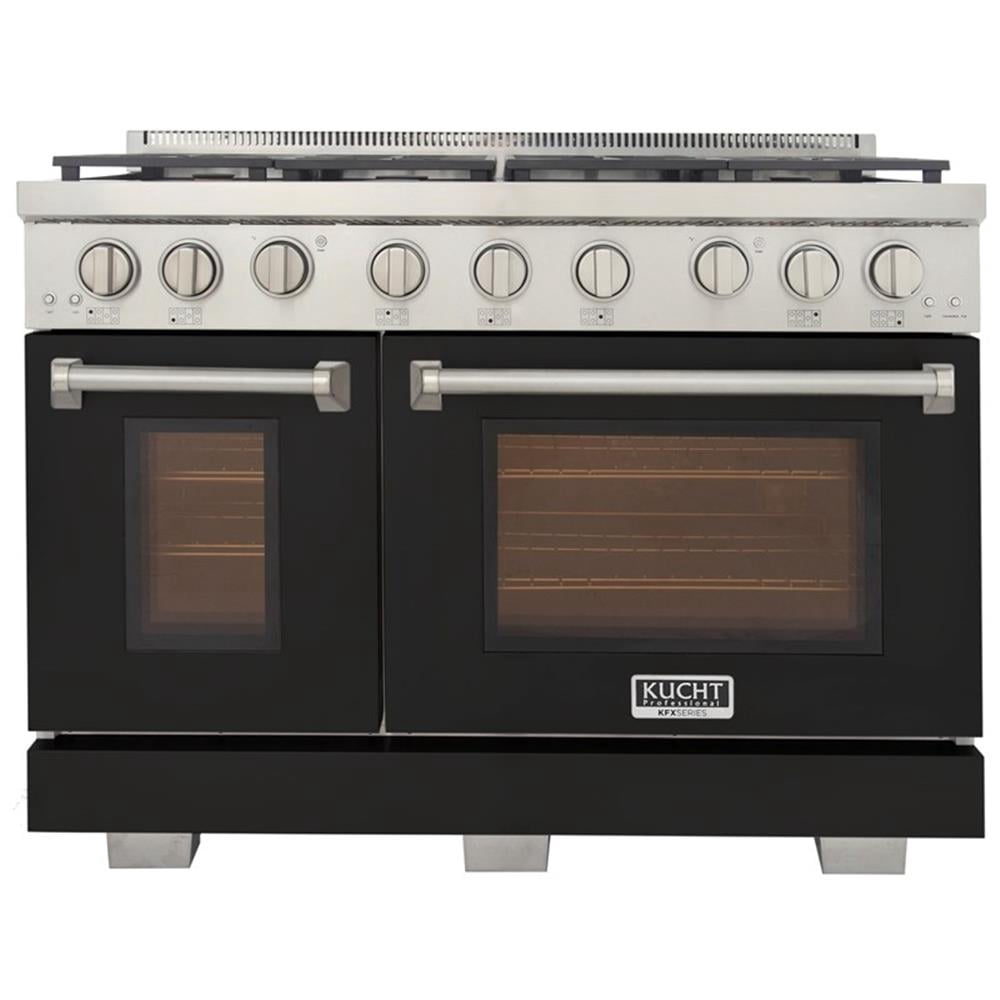 Pemberly Row 48" Propane Gas Range in Black with True Simmer Burners