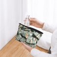 thumbnail image 5 of Printed Cosmetic Bag Dollars Pattern Portable Travel Makeup Pouch Toiletry Organizer Bag For Daily Use, 5 of 7