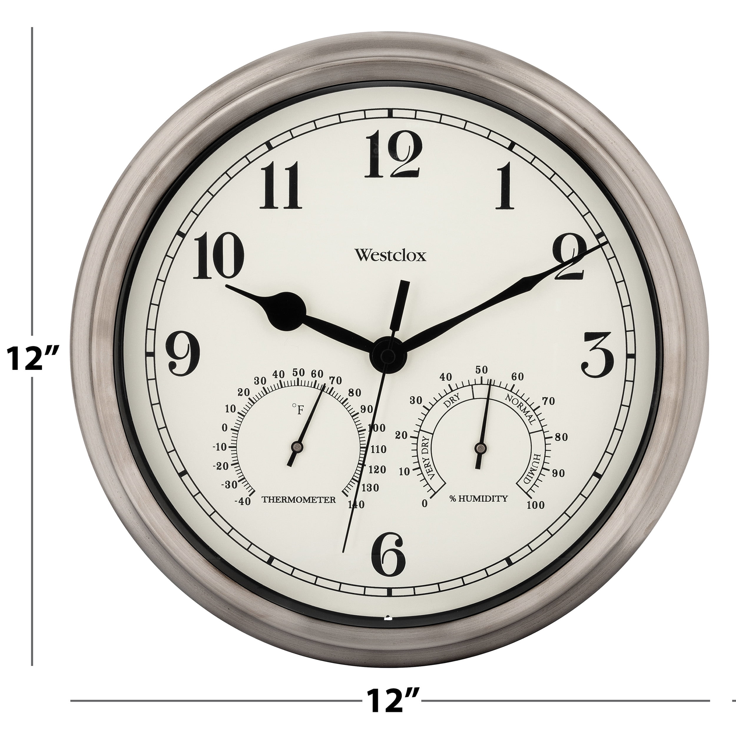 Westclox 12" Metal Indoor/Outdoor Wall Clock
