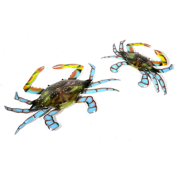 Set of 2 Beautiful Unique SEA Ocean Crab Metal Tropical Island Wall Art