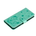 thumbnail image 4 of SaniMore for iPhone 15 Pro 6.1" 2023 Case, PU Leather Skin with Embossed Cat Flip Magnetic Cover Card Slots Kickstand Detachable Lanyard Full Around Wallet Cover for iPhone 15 Pro, Green, 4 of 9
