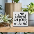 thumbnail image 3 of Motivating Saying Wooden Box Sign She Believed She Could Wood Block Plaque Decor Home Office Desk Shelf or Wall Display 5x5inch, 3 of 4