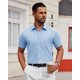 thumbnail image 2 of Vestido Shirt Alimens & Gentle de manga corta para hombre, color azul claro, 2 of 6