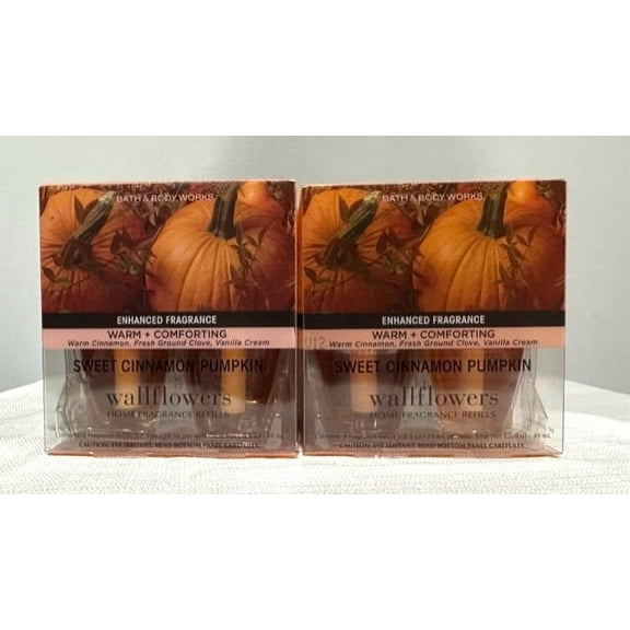 Bath & Body Works Sweet Cinnamon Pumpkin Wallflower Home Fragrance Refills, 0.8 fl oz each - 4 Refills