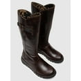 thumbnail image 5 of Fly London Womens Brown MOL 2 Leather Wedge Heel Knee High Zip Up Boots, 5 of 5