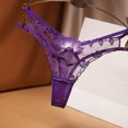 thumbnail image 3 of Tanga de encaje transparente para mujer, lencería Sexy con flores bordadas, ropa interior tentación de cintura baja, Tanga sin costuras, 3 of 5