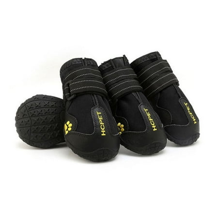 Fashion Water splash prevention Anti Slip Mountainous Wearable Dog Leg Cover Wear-resistant Warm Dog Shoes Pet Rainshoes Socks Shoe Dog Boots BLACK 4 WATERPROOF WITH LOGO