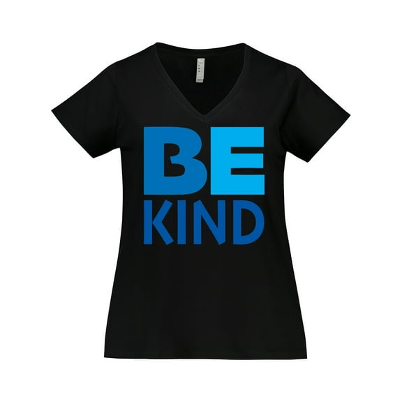 Inktastic Be Kind Logo in Blue Women's Plus Size V-Neck T-Shirt