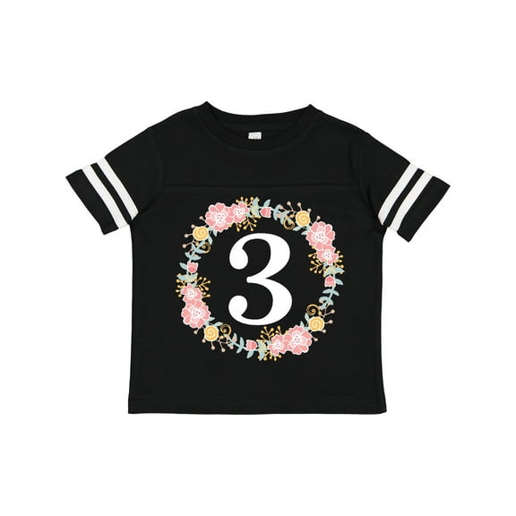 Inktastic 3rd Birthday Rose Wreath Girls Girls Toddler T-Shirt