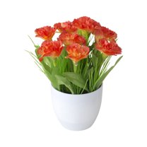 Artificial Potted for Home Decor - Silk Real Touch Flowers in Decorative Pots, Small Artificial Greenery for Office Desk, Table Centerpiece, Bedroom & Dining Room Decor