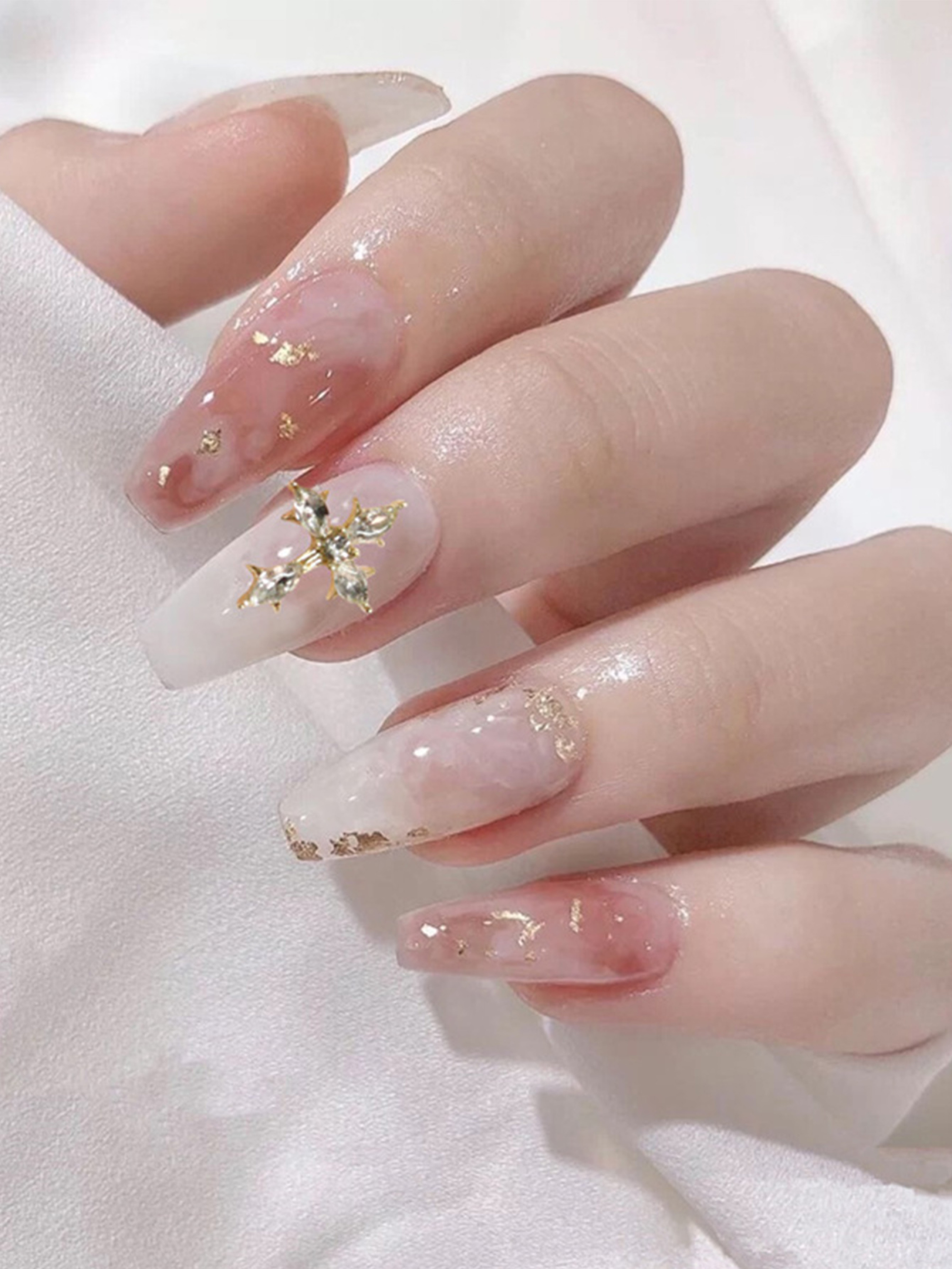 White Purple Halo Dyed Gold Foil Nail Patch for Wearing Nails - China False  Nail Patch and Fingernails price