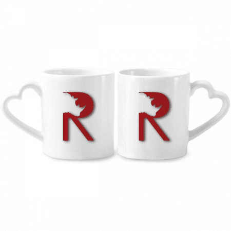 

Outline Strength Pointed Rhino Couple Porcelain Mug Set Cerac Lover Cup Heart Handle