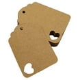 thumbnail image 3 of 100 PCS Gift Tags/ Kraft Hang Tags with Free Strings| Scalloped Tag Style Color Rectangular With Heart Punched, 3 of 5