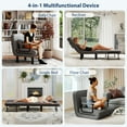 thumbnail image 4 of Furniliving 4 in 1 Convertible Sofa Bed, Folding Sleeper Chair Bed with 6-Position Adjustable Backrest & Pillow, Floor Single Chairs for Living Room, Bedroom, Office, Dark Grey, 4 of 10