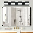 thumbnail image 2 of 4 Lights Dimmable LED Contemporary Vanity Lights Fixture 29.9in Bathroom Wall Light Over Mirror Matt Black, 2 of 9