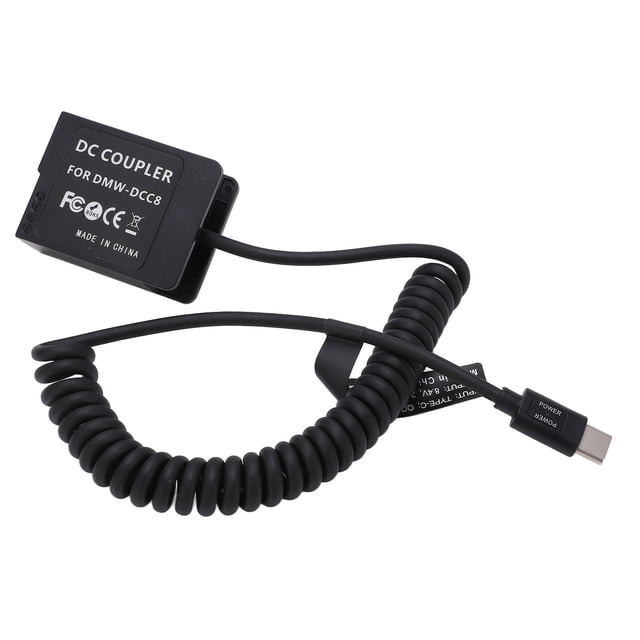 Dummy Battery DC Coupler, Flexible Dummy Battery Portable With Flexible Spring Cable For G5 Camera