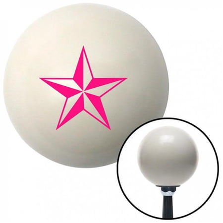 American Shifter Pink Tattoo Star Thin Ivory Shift Knob with M16 x 1.5 Insert Shifter Auto Manual Brody