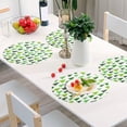 thumbnail image 6 of GZHJMY PVC Placemats 1PCS Christmas Cute Fir Trees Round Washable Anti-Skid Polyester Place Mats for Family Gathering, BBQ, Hotel Dinner Decoration 15.4in Table Mat, 6 of 7